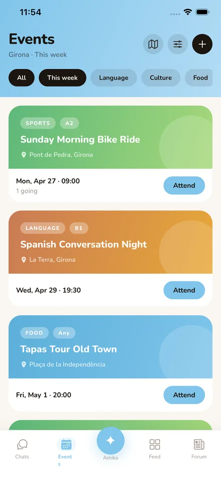 Listado de eventos de intercambio de idiomas en Girona